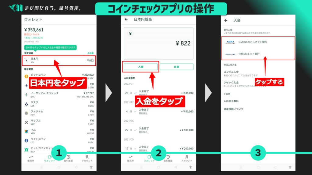 コインチェックの入金方法